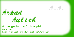 arpad aulich business card